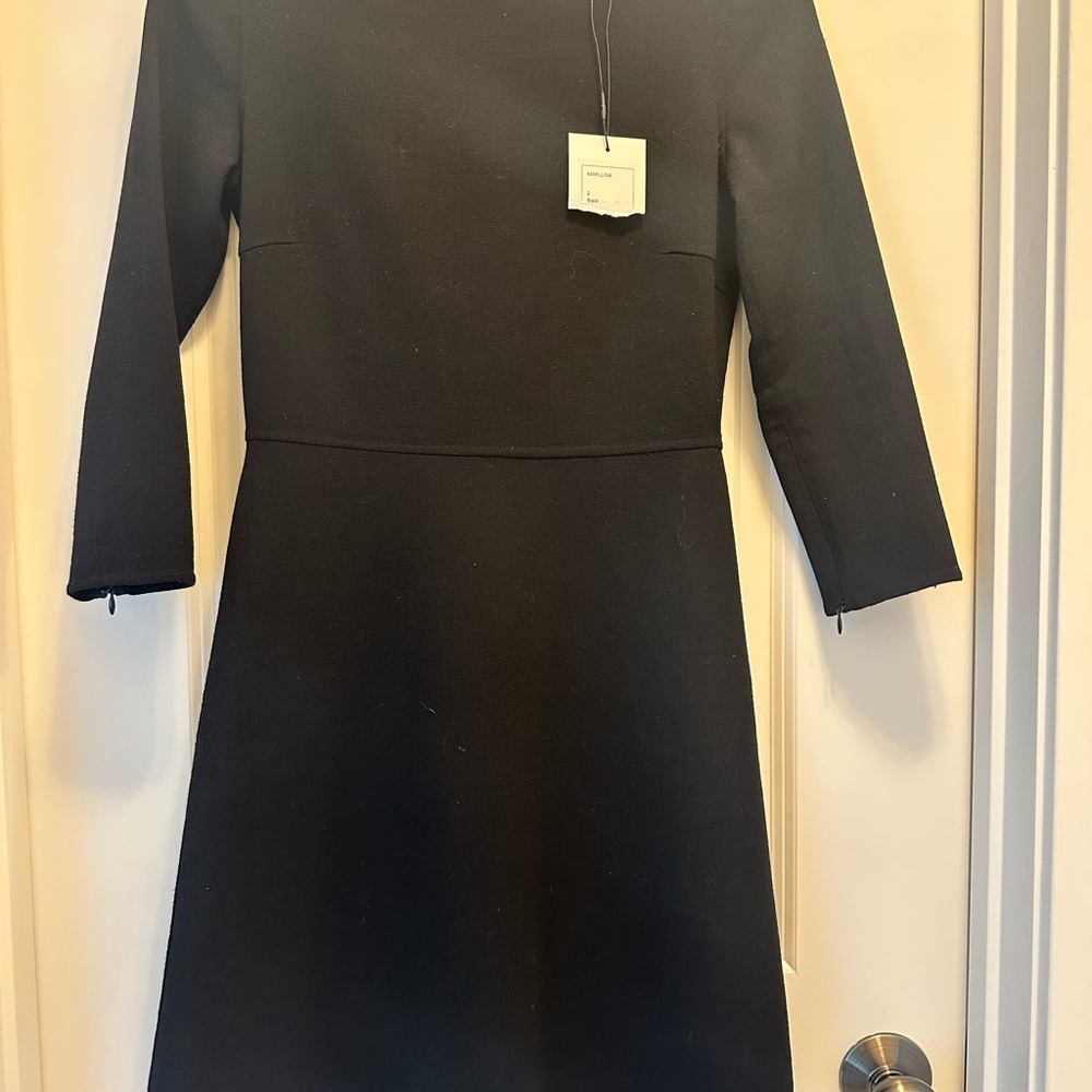 Theory Elegant Black Long Sleeve Dress